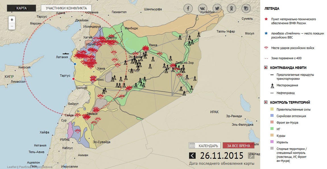 Обзор карты боевых действий сирии сегодня