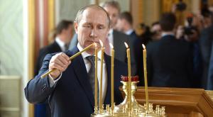 Путин в День Крещения Руси посетил храм Святого князя Владимира 