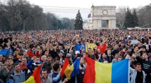 В Кишиневе прошел митинг сторонников объединения Румынии и Молдавии