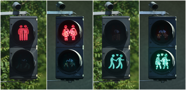 На дорогах Вены установили светофоры для гомосексуалистов