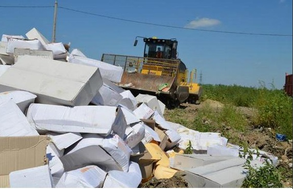 В Крыму уничтожили санкционные продукты, отправленные из Европы через Украину