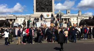 На Трафальгарской площади в Лондоне  прошла акция в поддержку Греции