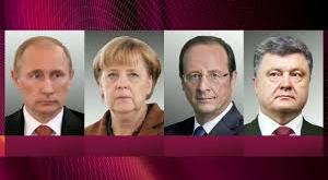 Сегодня Путин, Порошенко, Меркель и Олланд проведут первую «сверку часов»