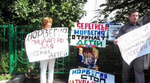 У посольства Норвегии в Москве прошел митинг против "кражи" детей соцслужбами